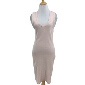 James Perse Dress Womens 2 Standard Ribbed Knit Cotton Sleeveless Mini Tank